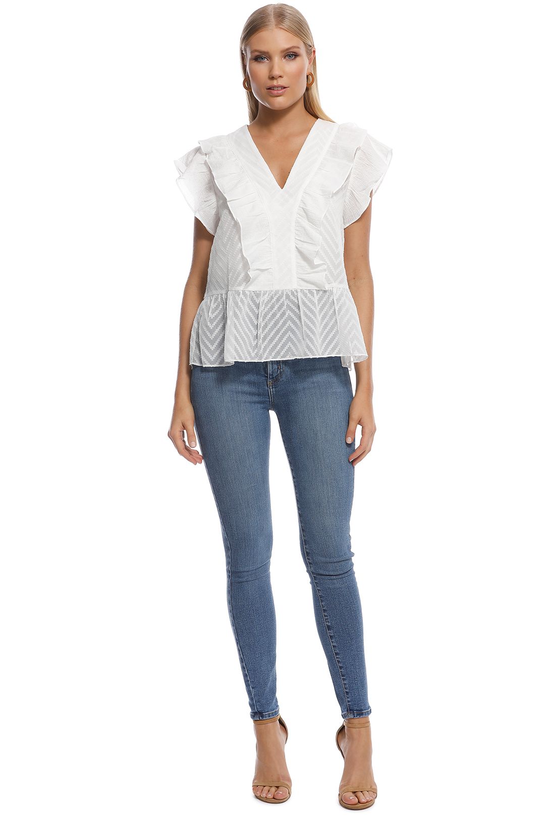 Image of Wish - Sienna Ruffle Top - White