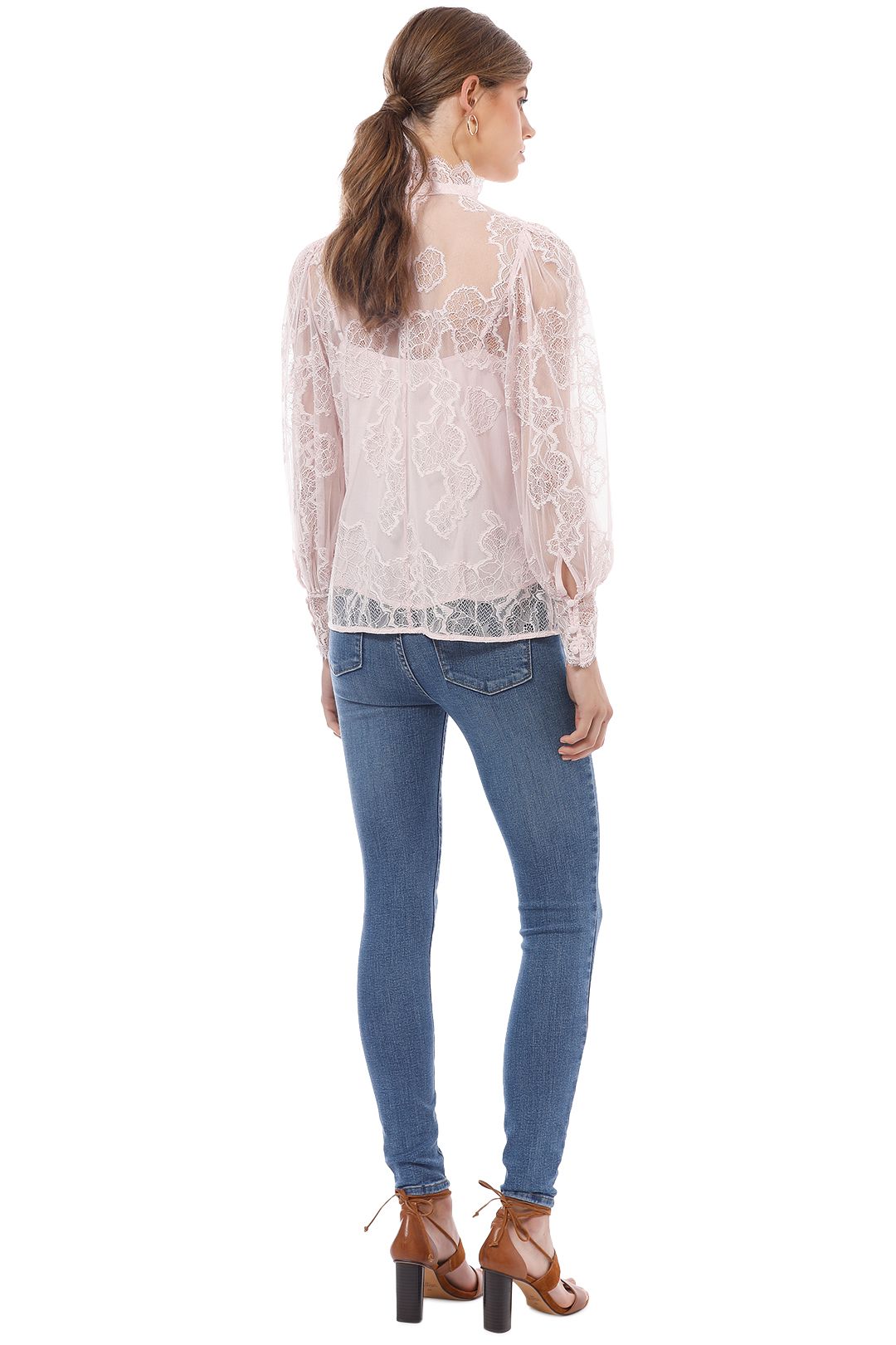 Lace Balloon Sleeve Blouse By Witchery For Hire Glamcorner