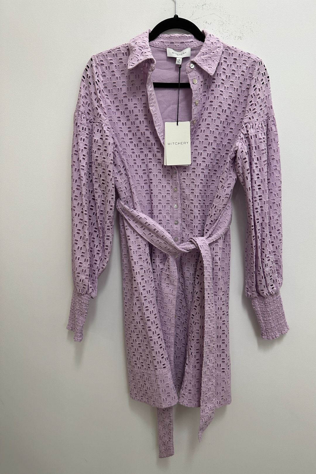 Witchery Light Purple Broderie Shirt Dress