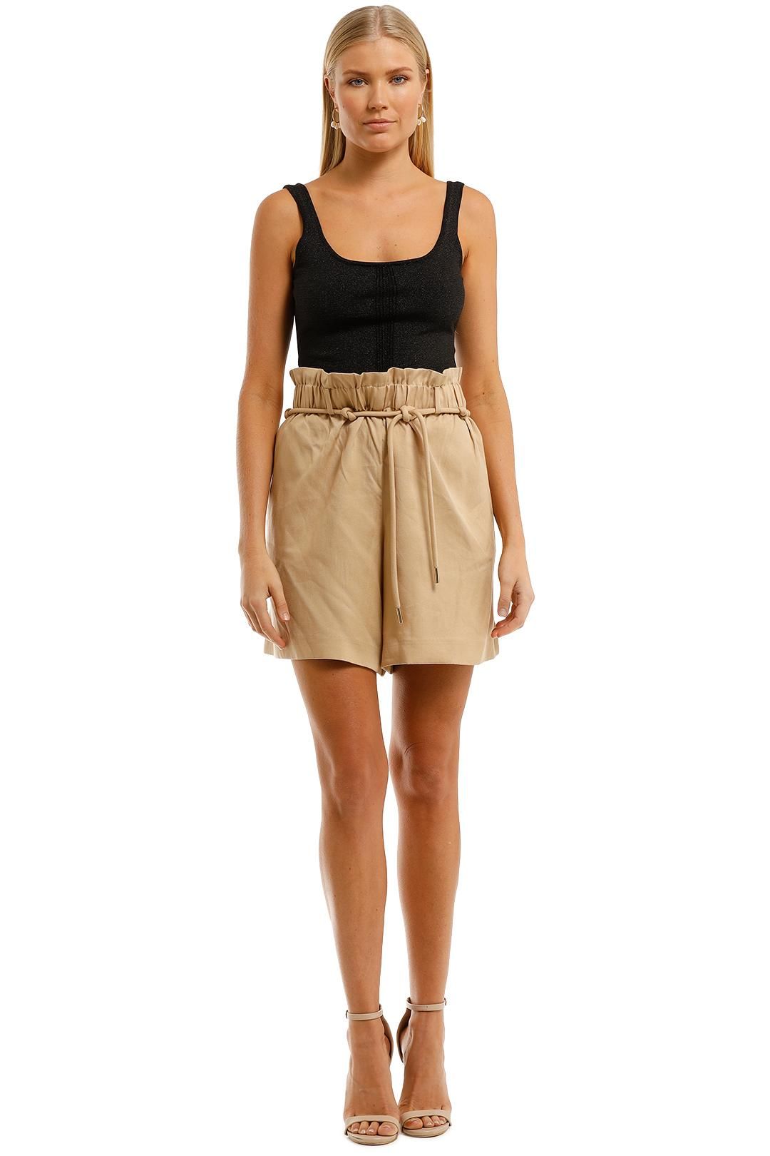 Witchery Tie Detail Short Acorn Brown with Pockets