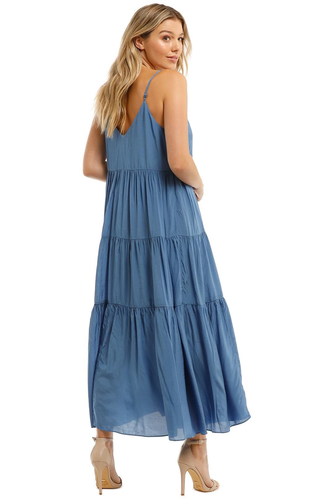 Tiered Button Front Dress in Lapis by Witchery for Hire | GlamCorner
