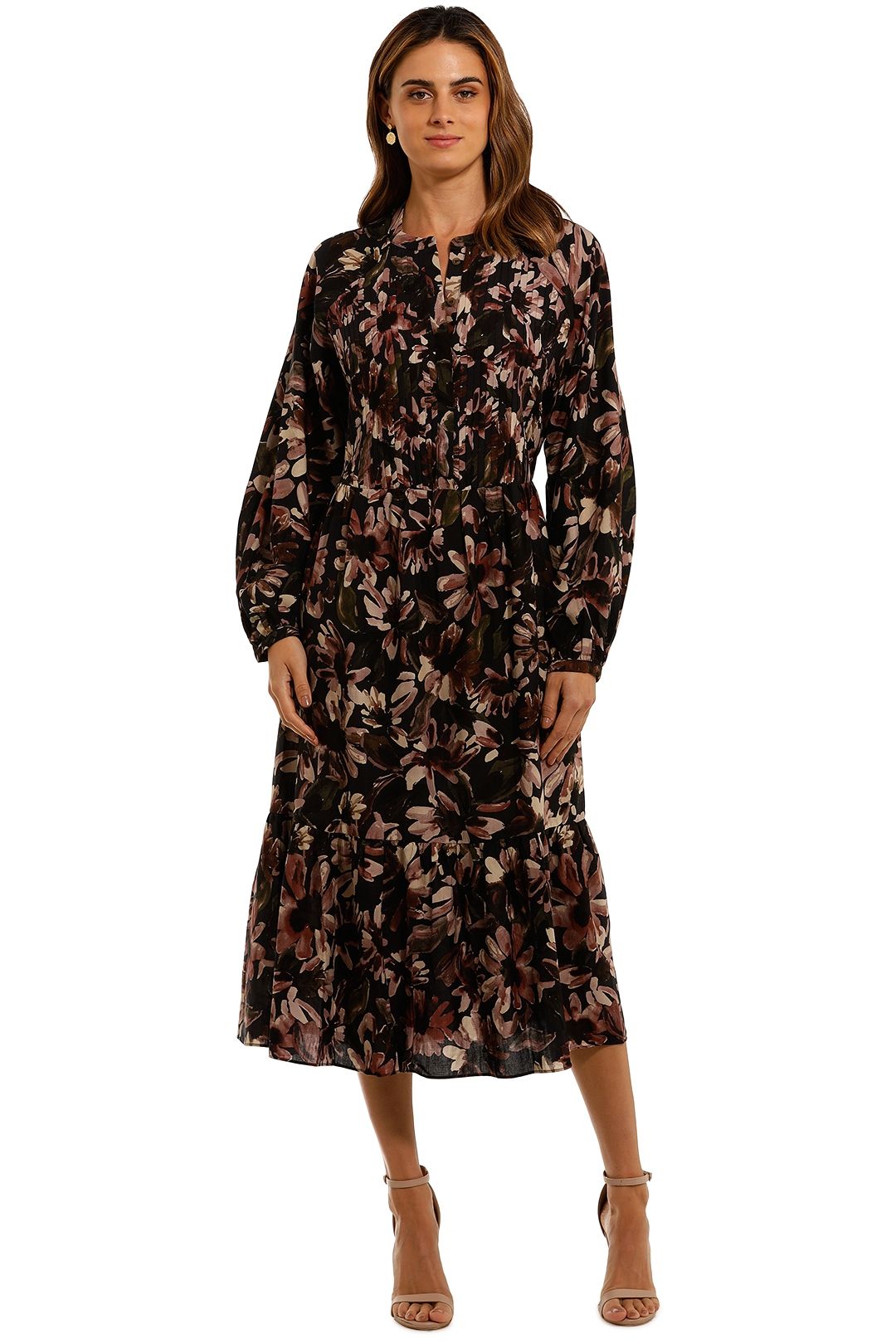 Witchery Tuck Bodice Dress Floral
