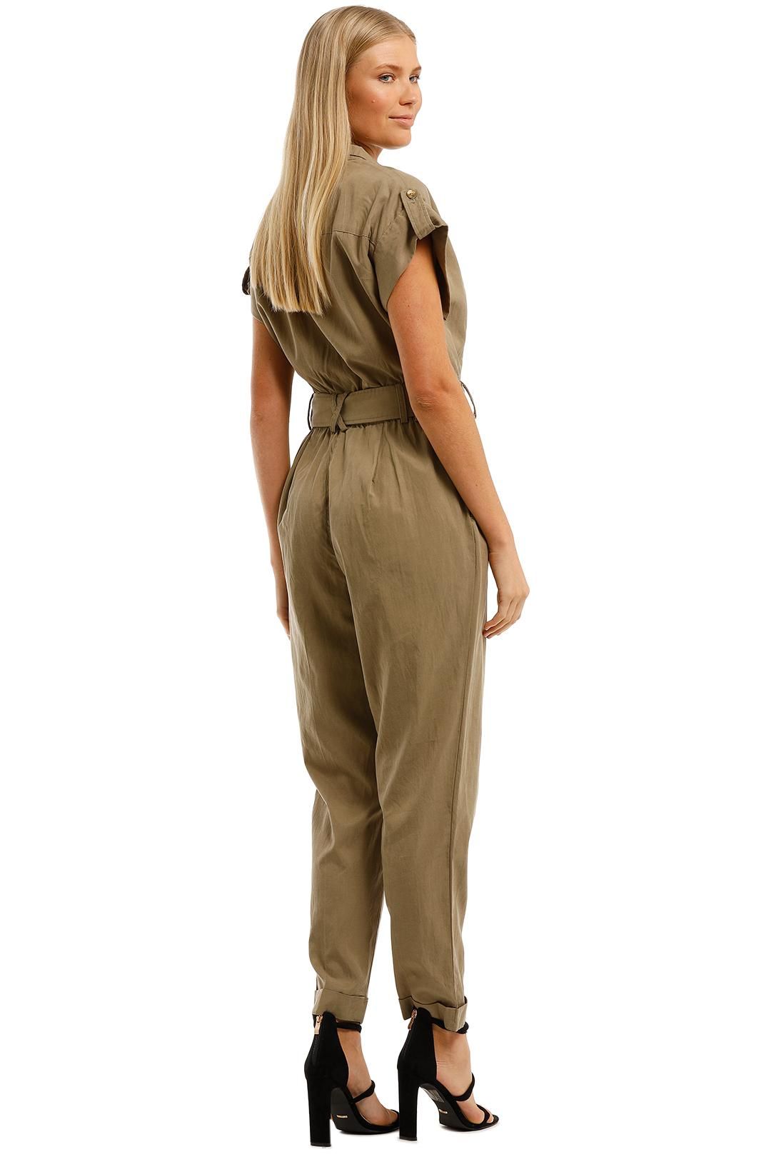 Witchery Utility Jumpsuit Pale Khaki Green Belted