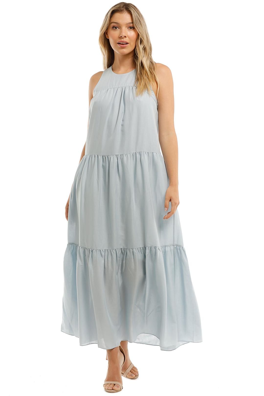 Yoke Tiered Dress in Arctic Blue by Witchery for Hire | GlamCorner