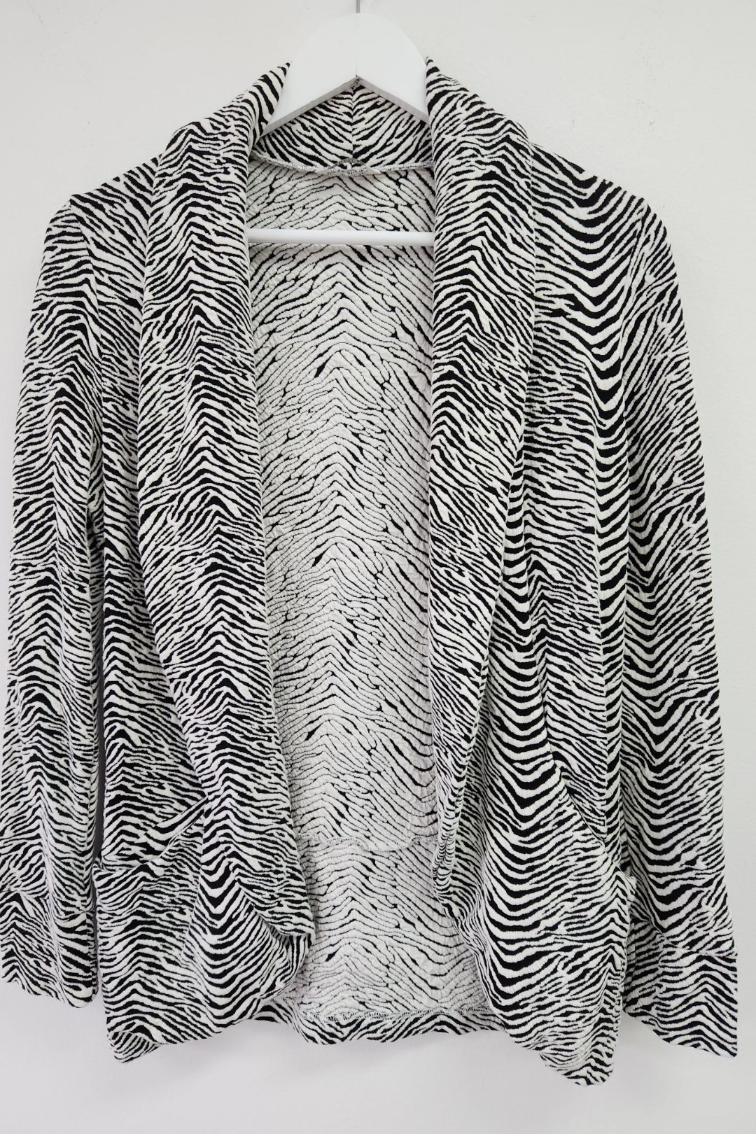 Zebra Print Stretch Collared Jacket 