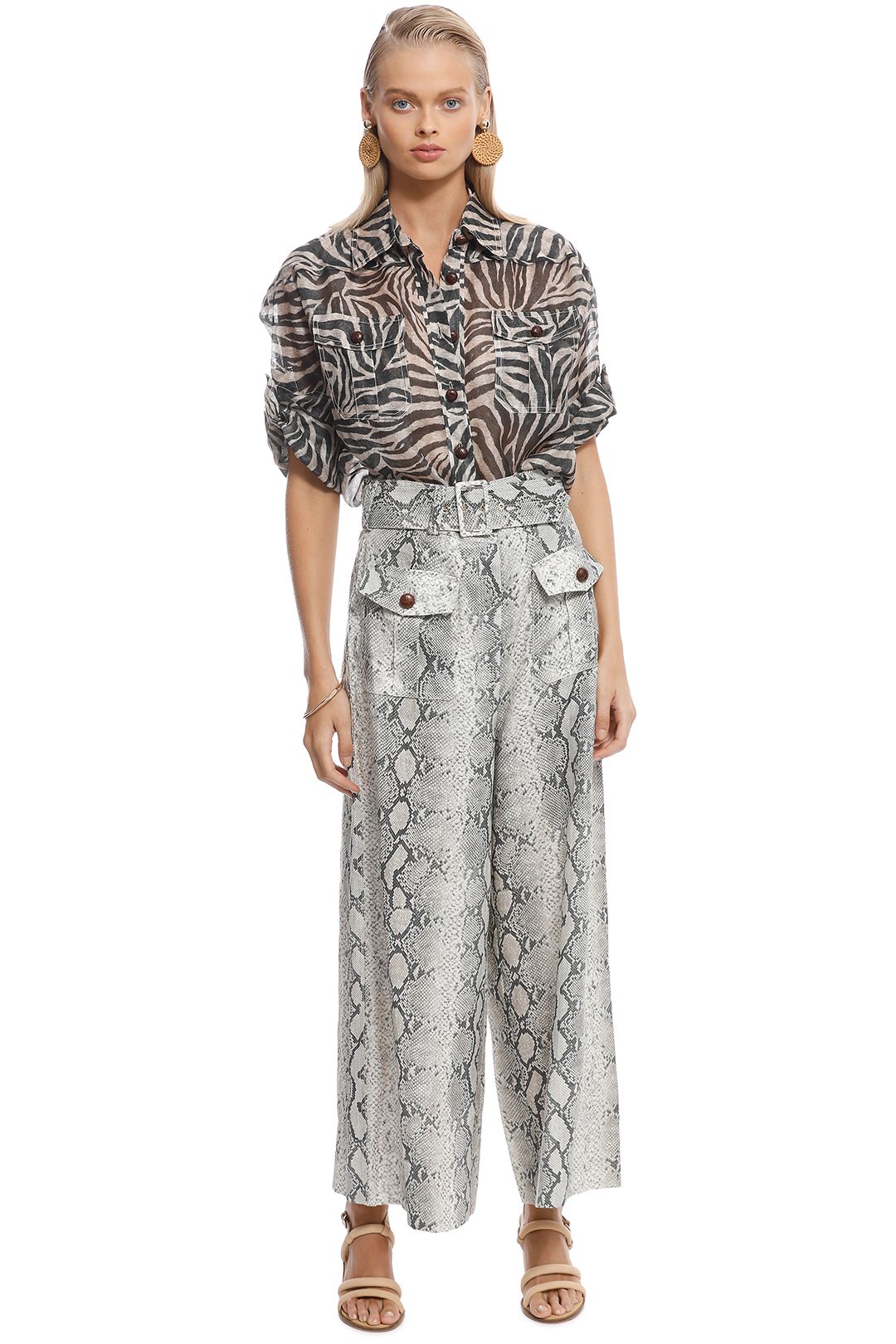 Corsage Safari Shirt by Zimmermann for Rent
