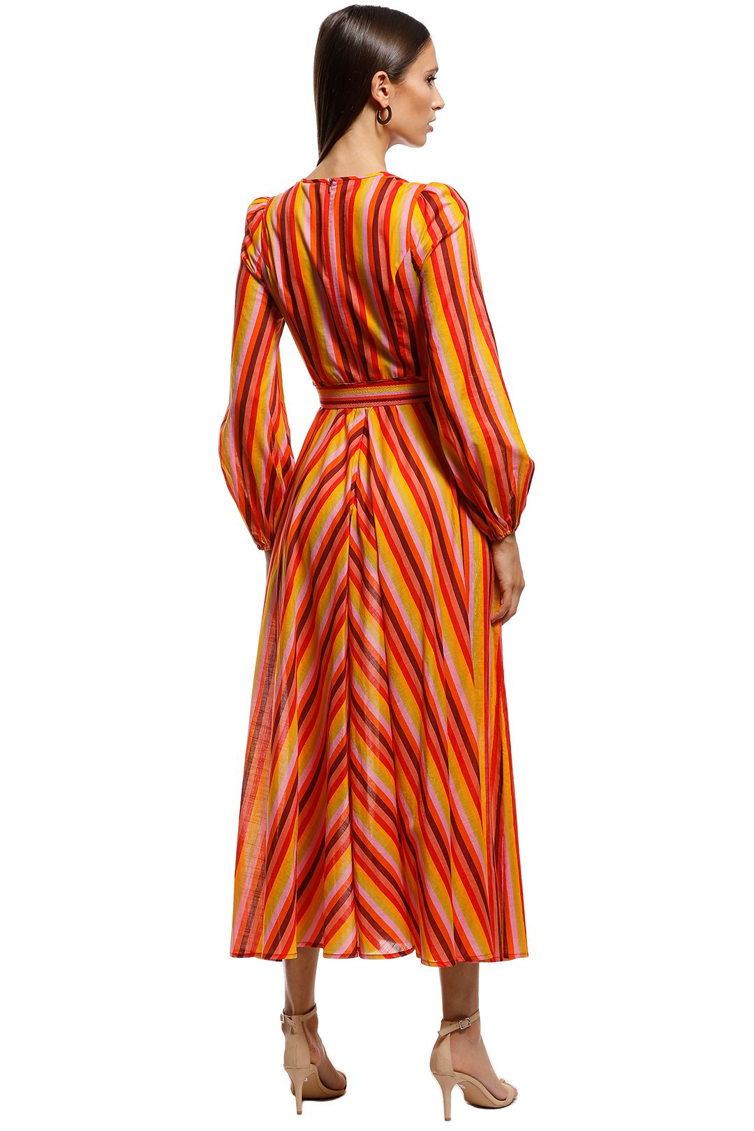 Zimmermann - Goldie Plunge Dress - Orange - Back