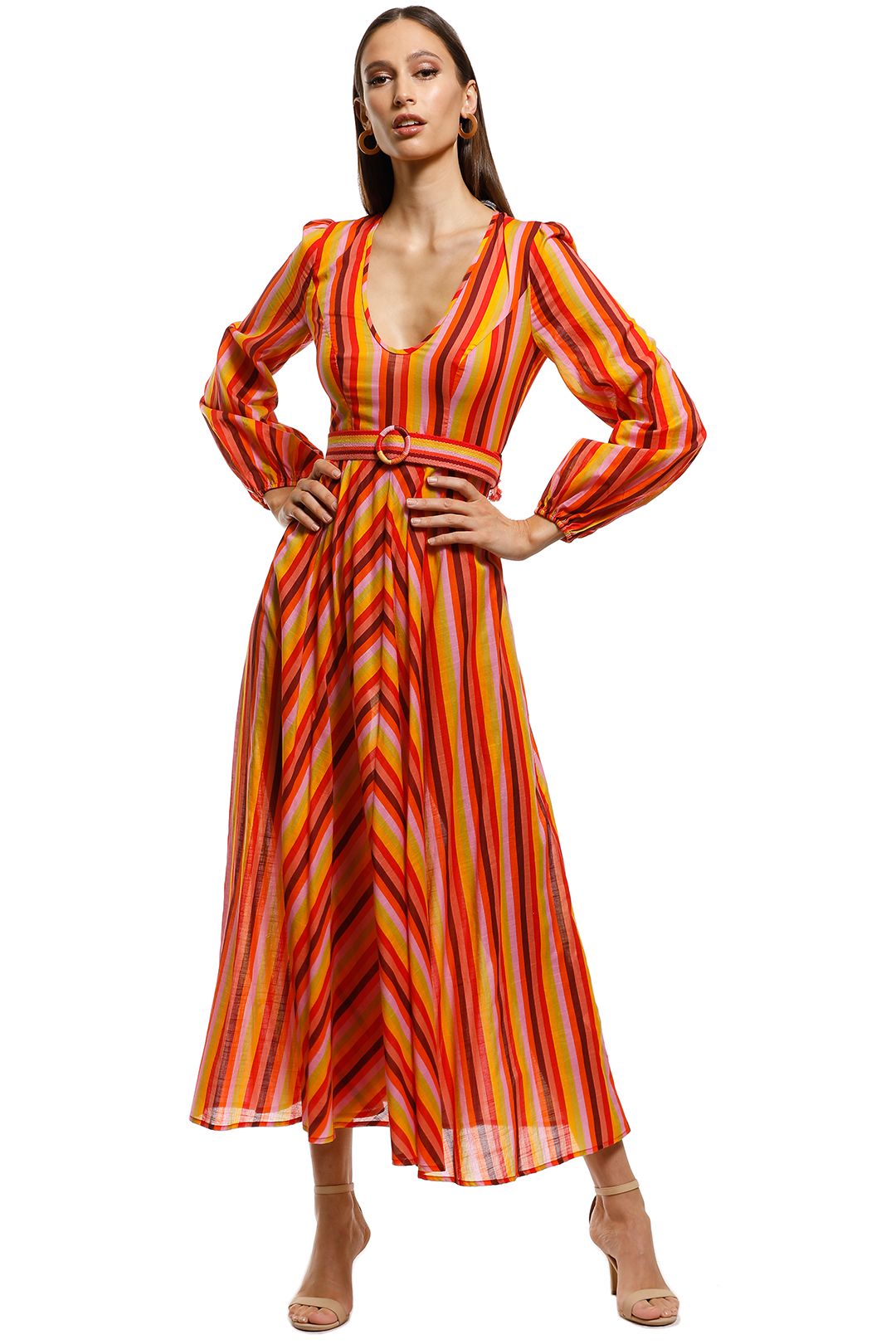 Zimmermann - Goldie Plunge Dress - Orange - Front