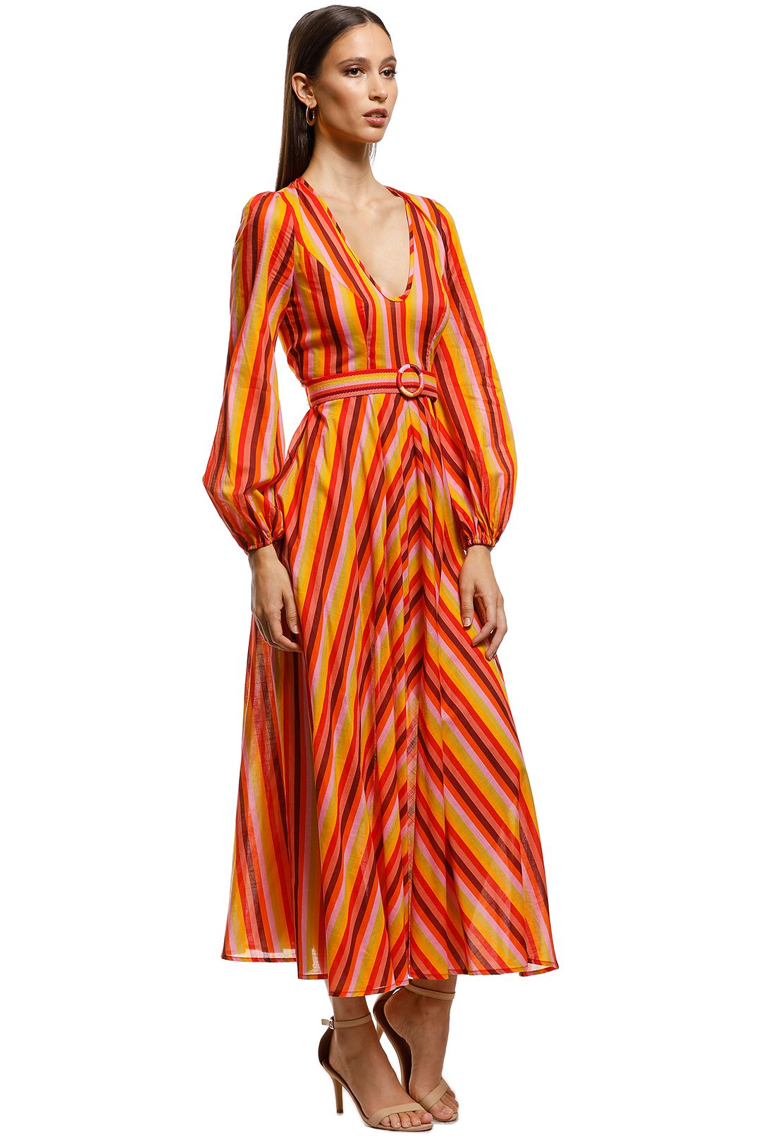 Zimmermann - Goldie Plunge Dress - Orange - Side