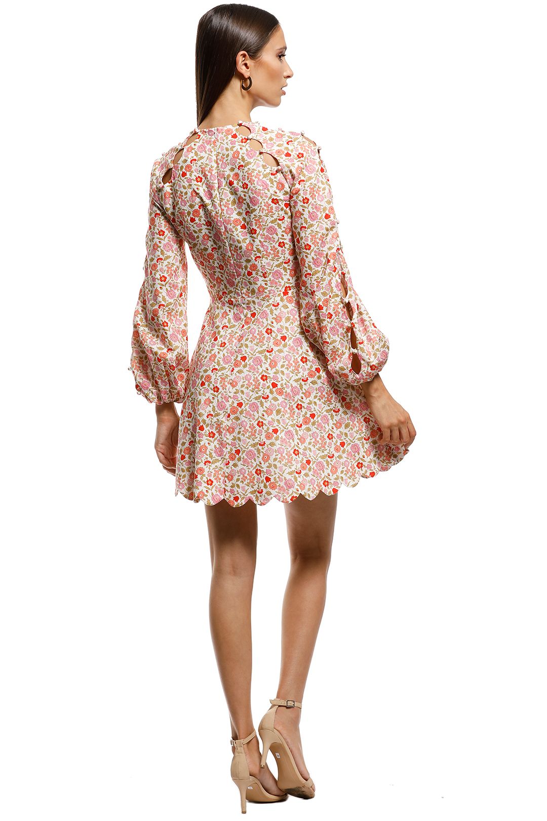 Zimmermann - Goldie Scallop Short Dress - Pink - Back