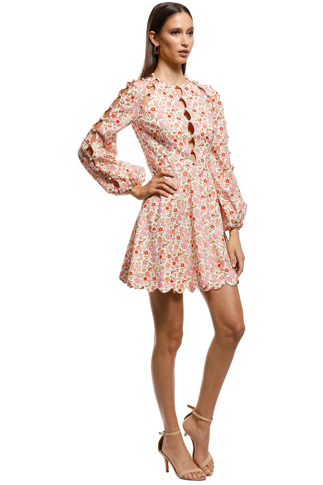 Zimmermann - Goldie Scallop Short Dress - Pink - Side