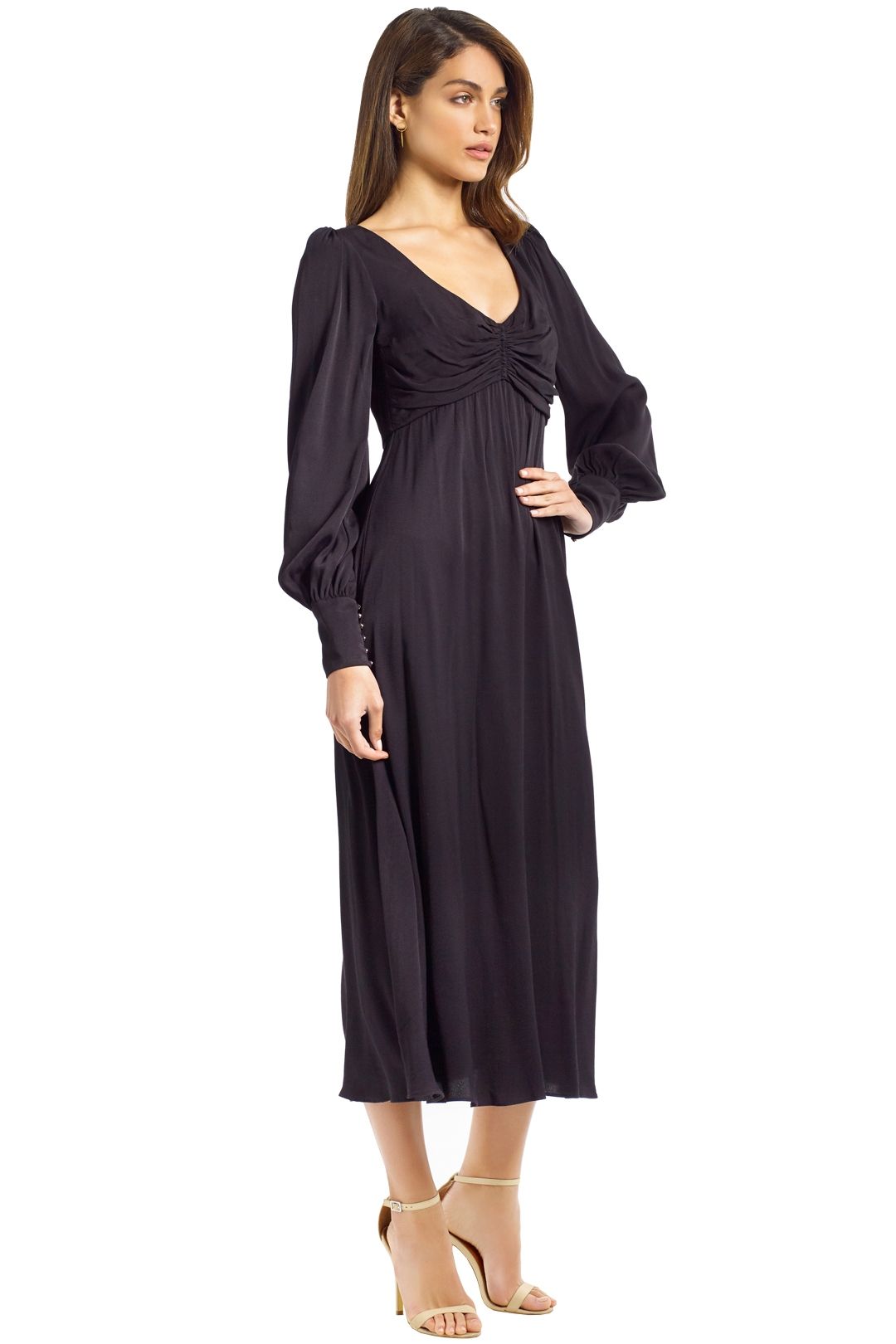 Rouche Dress in Black by Zimmermann for Rent