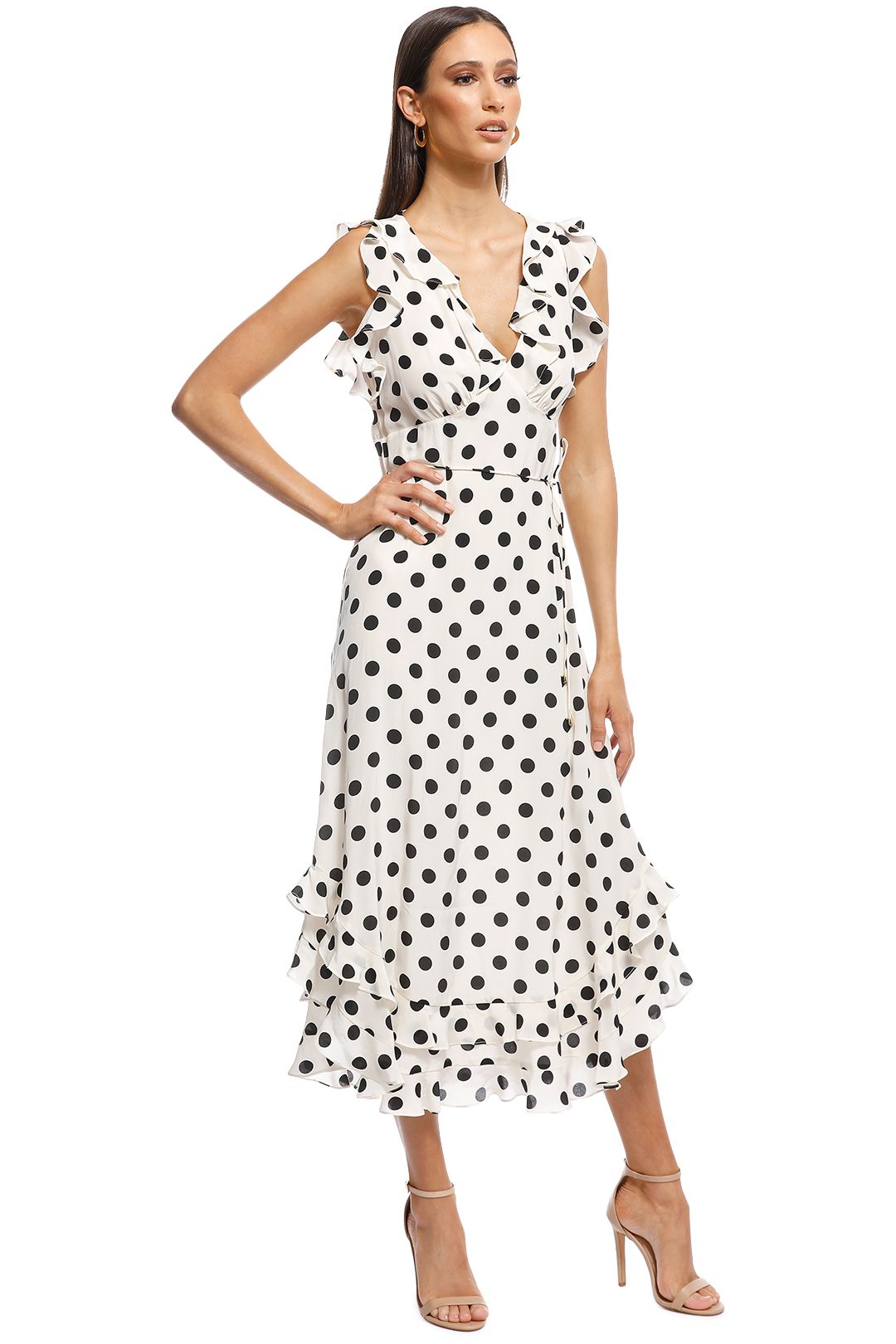 black and white ruffle dress