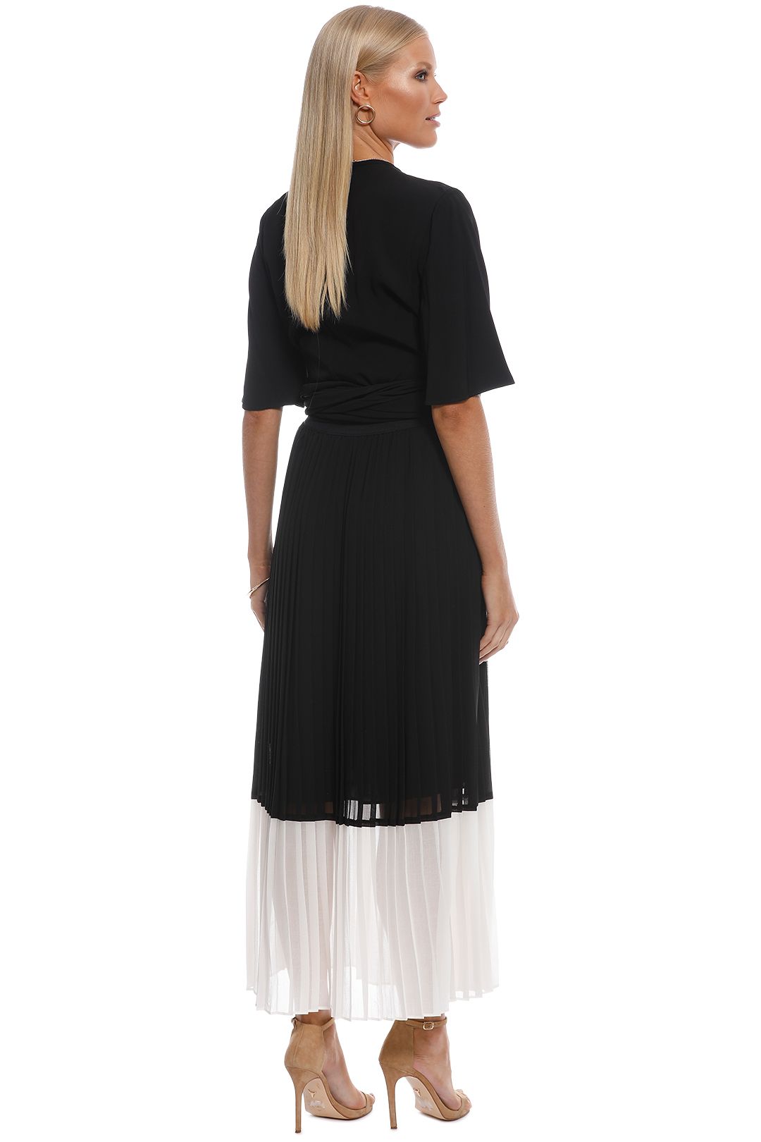 Zimmermann - Splice Pleat Skirt - Black White - Back