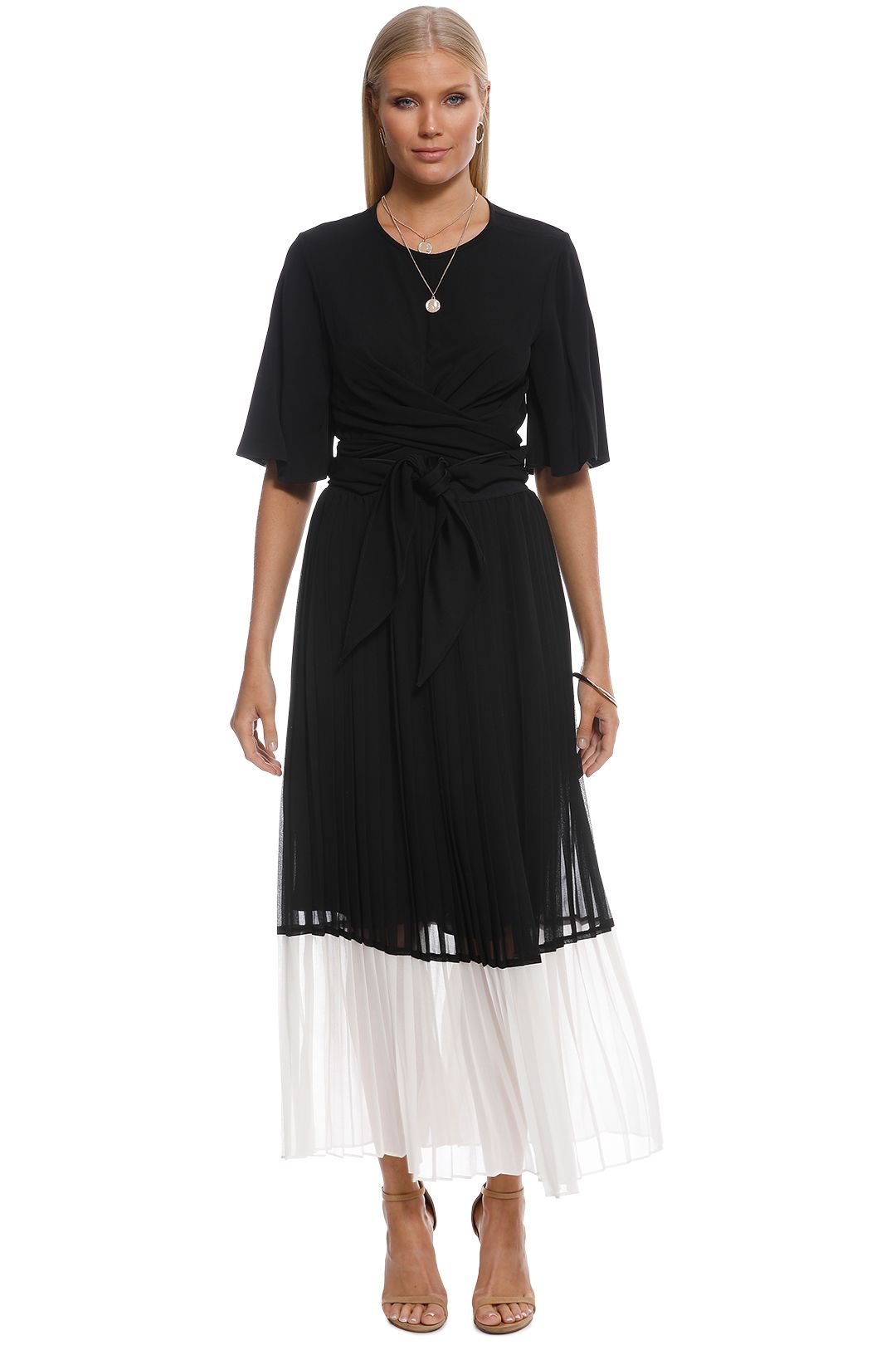 Zimmermann - Splice Pleat Skirt - Black White - Front