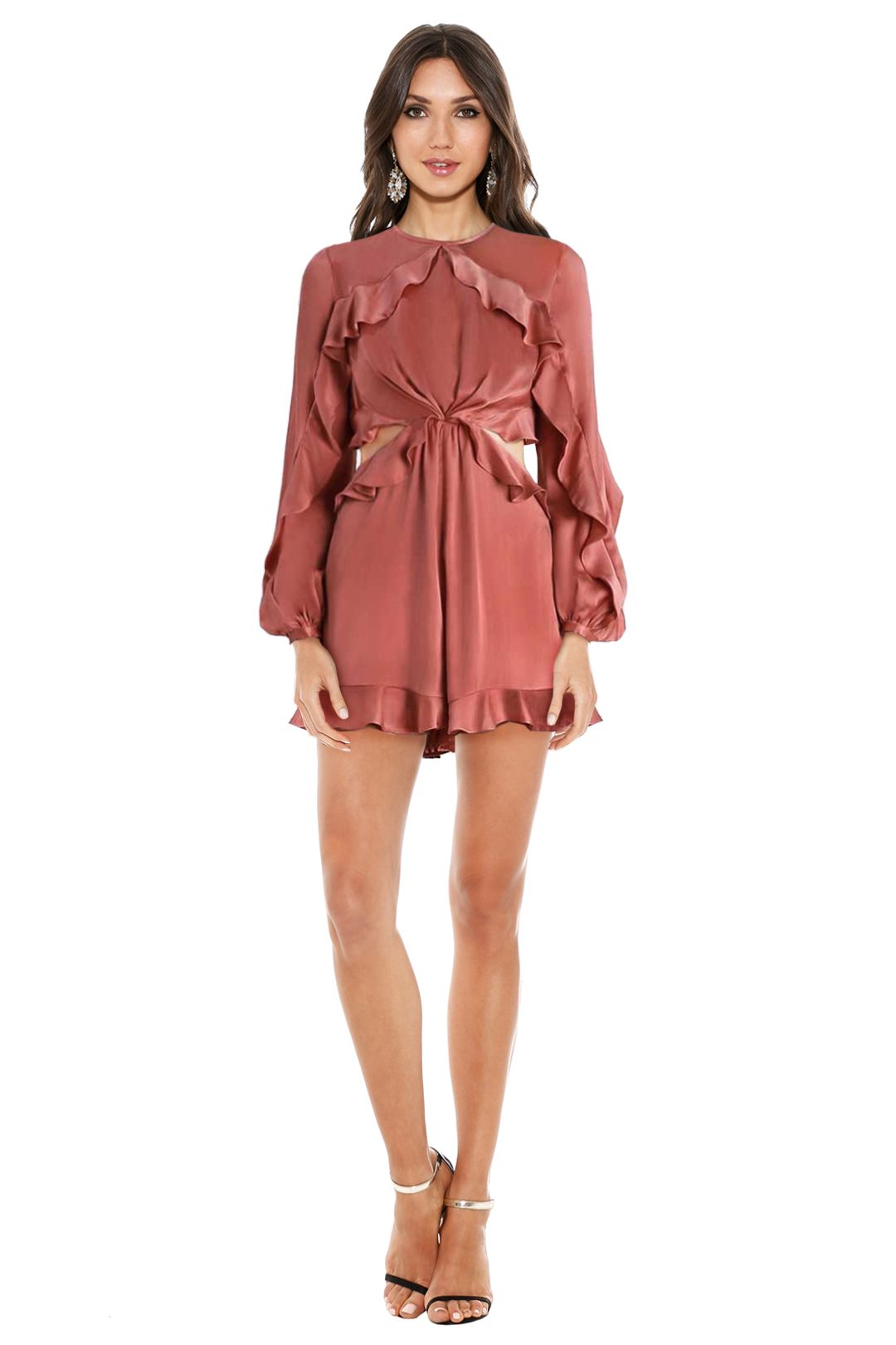Zimmermann - Winsome Flutter Playsuit - Guava Pink - Front