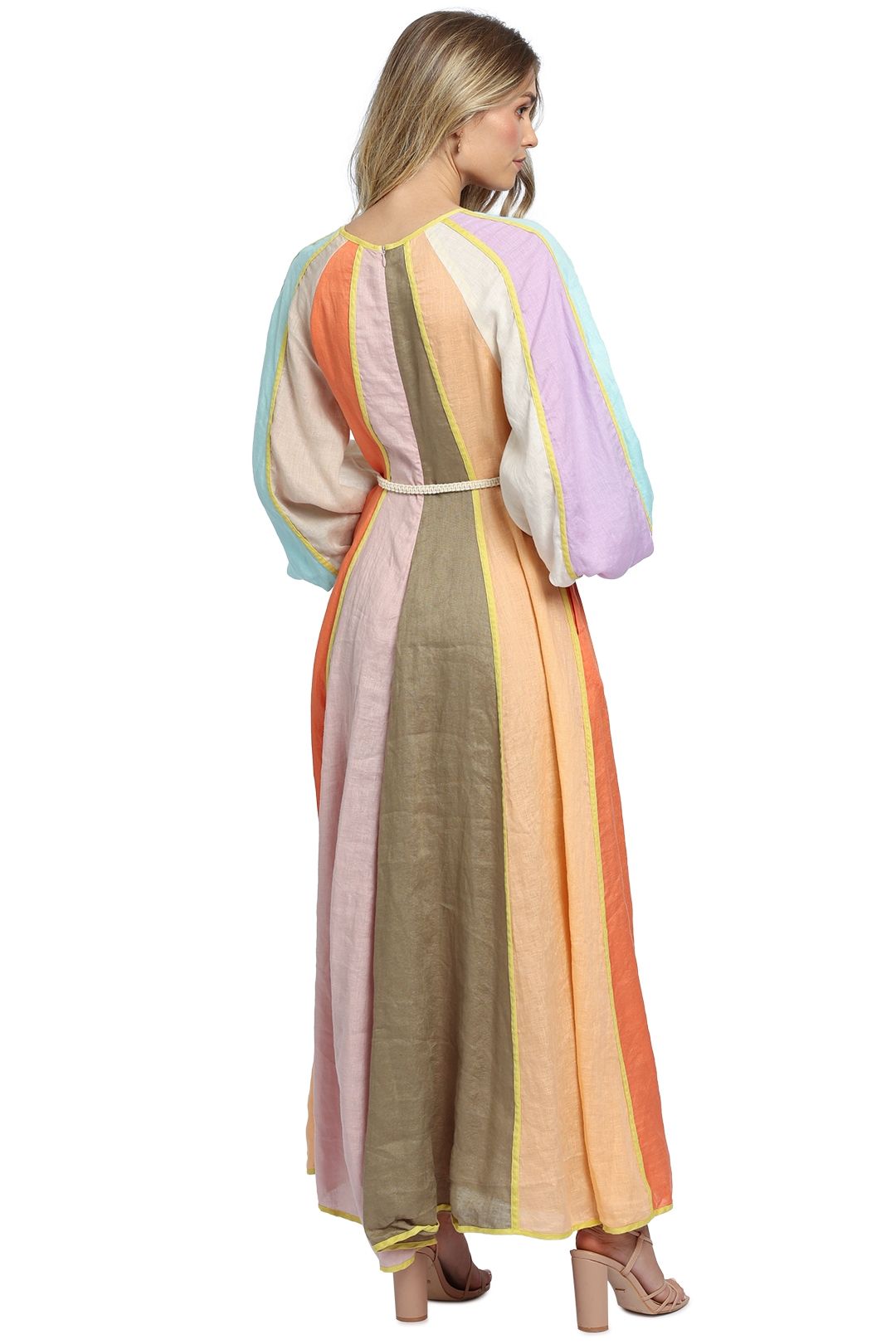 Zimmermann Lola Panelled Midi Dress Colourblock