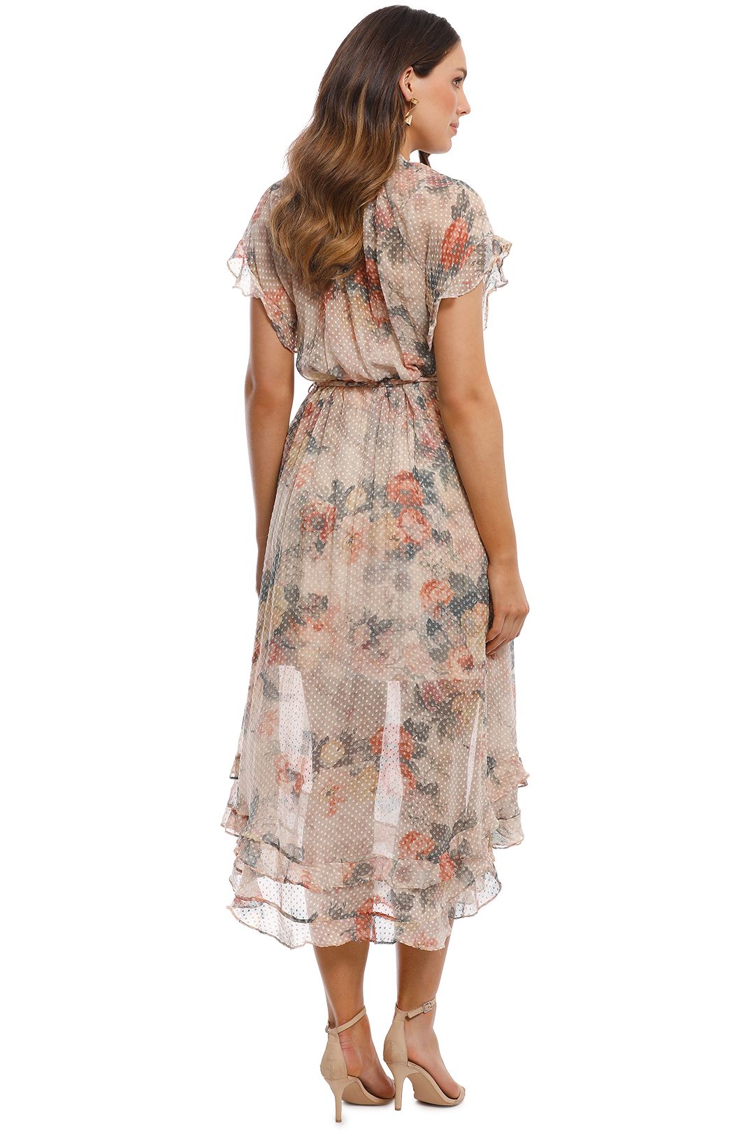 country road dotted floral maxi